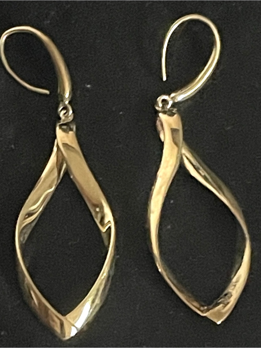 Drop earrings – 925 silver, gold-plated (54 mm)